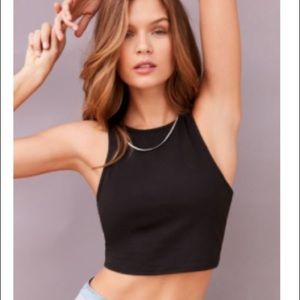 BDG Dreslyn Racerback Faded Black Cropped Top